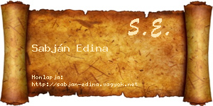 Sabján Edina névjegykártya