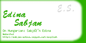 edina sabjan business card